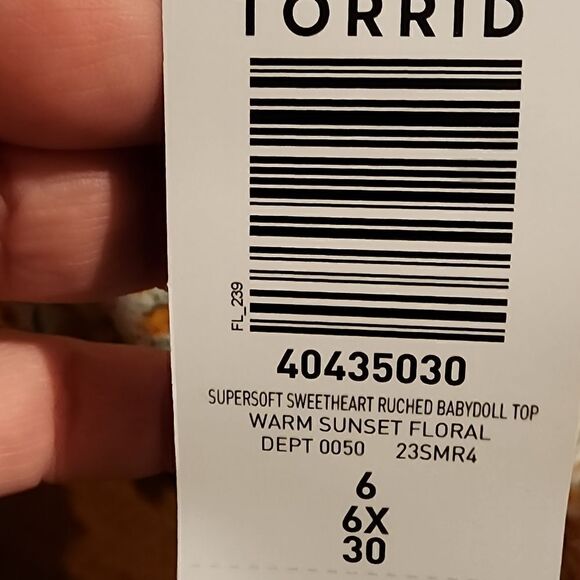 6X 30W Torrid Yellow Super Soft Sweetheart Ruched Babydoll Tank Top Floral cinch - Picture 7 of 8